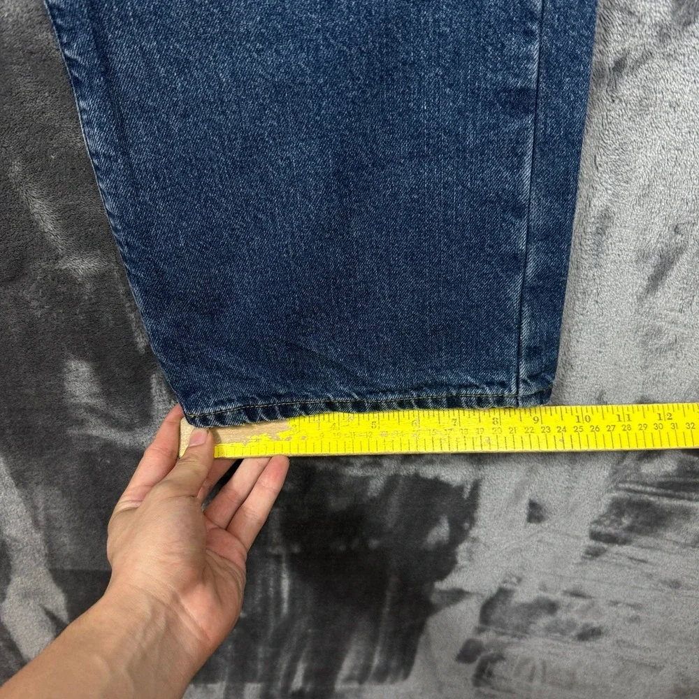 L.L. Bean Jeans Mens 36x32 Blue Flannel Lined Buffalo Plaid Standard Fit